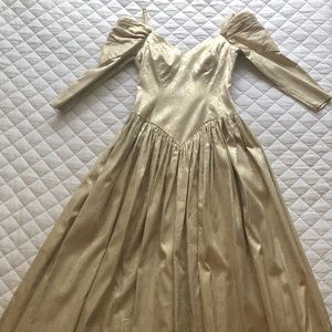 Gold late 80s/early 90s prom dress